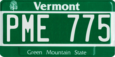 VT license plate PME775