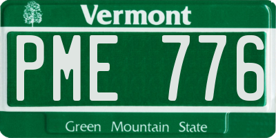 VT license plate PME776