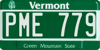 VT license plate PME779