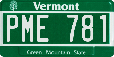 VT license plate PME781