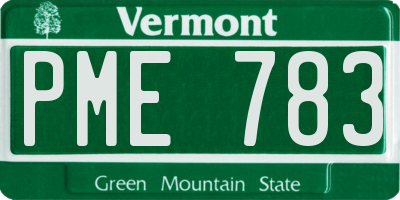 VT license plate PME783