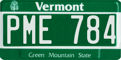 VT license plate PME784