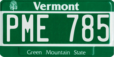 VT license plate PME785
