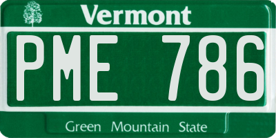 VT license plate PME786