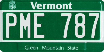 VT license plate PME787