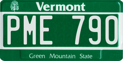 VT license plate PME790