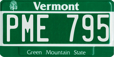 VT license plate PME795