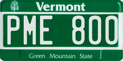 VT license plate PME800