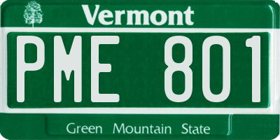 VT license plate PME801