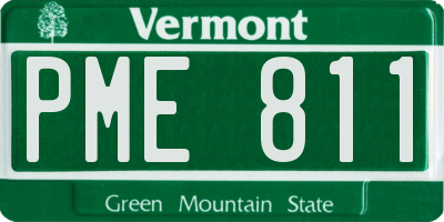 VT license plate PME811