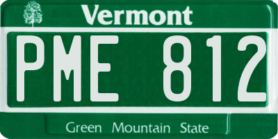VT license plate PME812