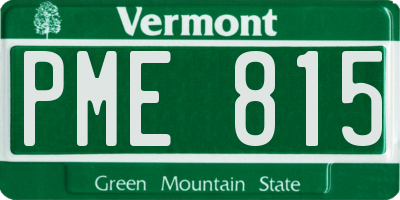 VT license plate PME815