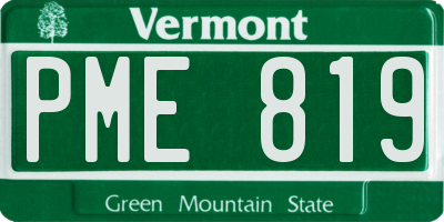 VT license plate PME819