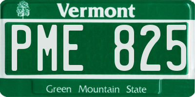 VT license plate PME825