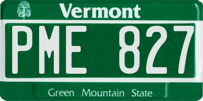VT license plate PME827