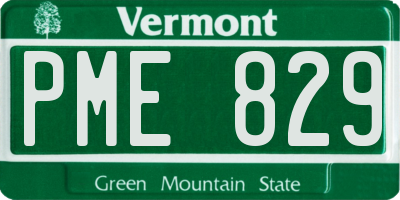 VT license plate PME829