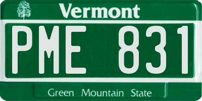 VT license plate PME831