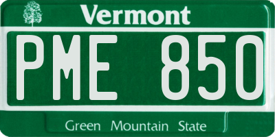 VT license plate PME850
