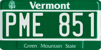 VT license plate PME851