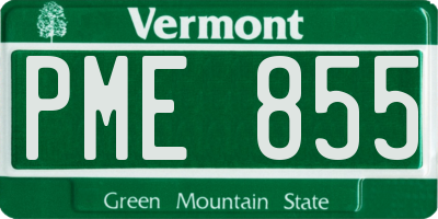 VT license plate PME855