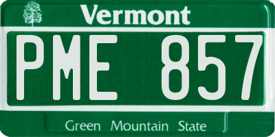 VT license plate PME857