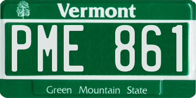 VT license plate PME861