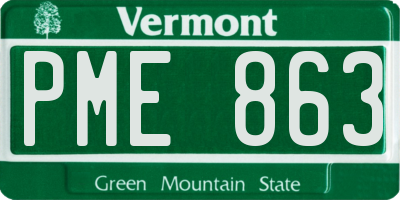 VT license plate PME863