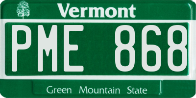 VT license plate PME868