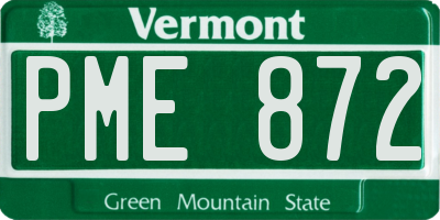 VT license plate PME872