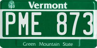 VT license plate PME873