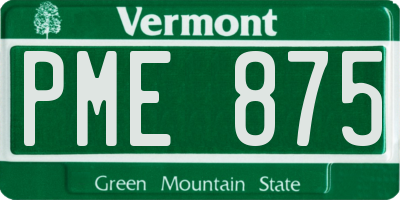 VT license plate PME875