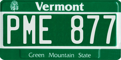VT license plate PME877