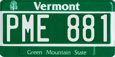 VT license plate PME881
