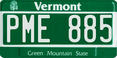 VT license plate PME885