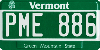 VT license plate PME886
