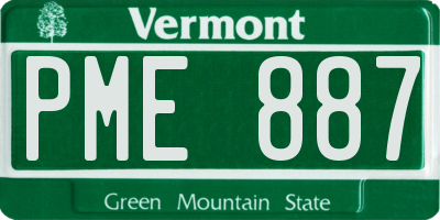 VT license plate PME887