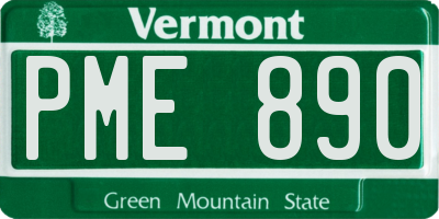 VT license plate PME890