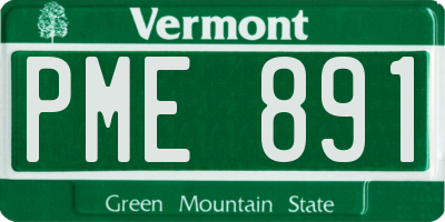 VT license plate PME891