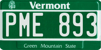 VT license plate PME893