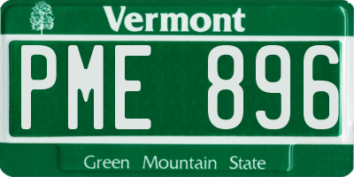 VT license plate PME896