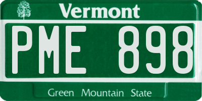 VT license plate PME898