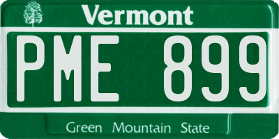 VT license plate PME899