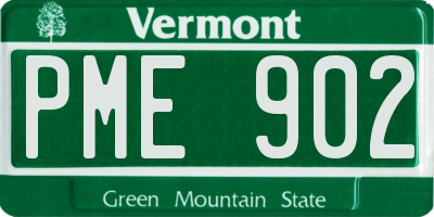 VT license plate PME902
