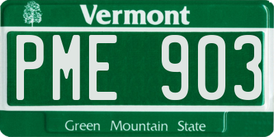 VT license plate PME903