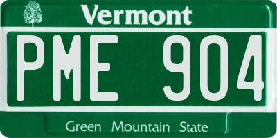 VT license plate PME904