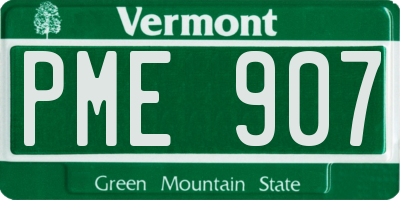 VT license plate PME907