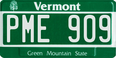 VT license plate PME909