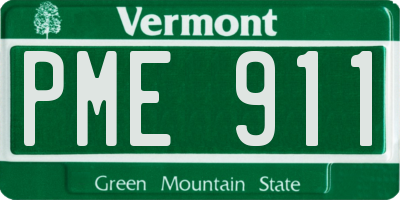 VT license plate PME911