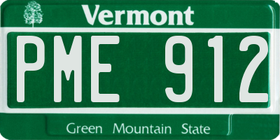 VT license plate PME912