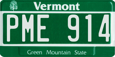 VT license plate PME914